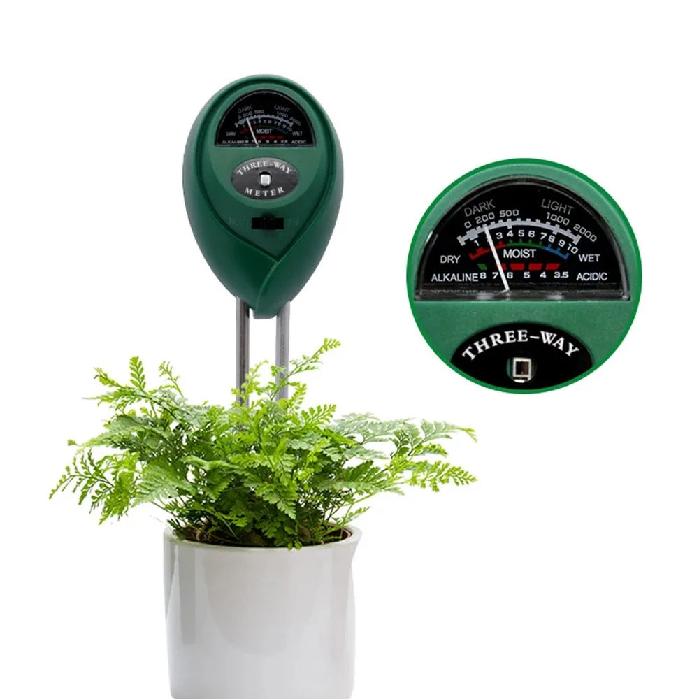3-in-1 Soil Meter (Moisture, Light, pH)