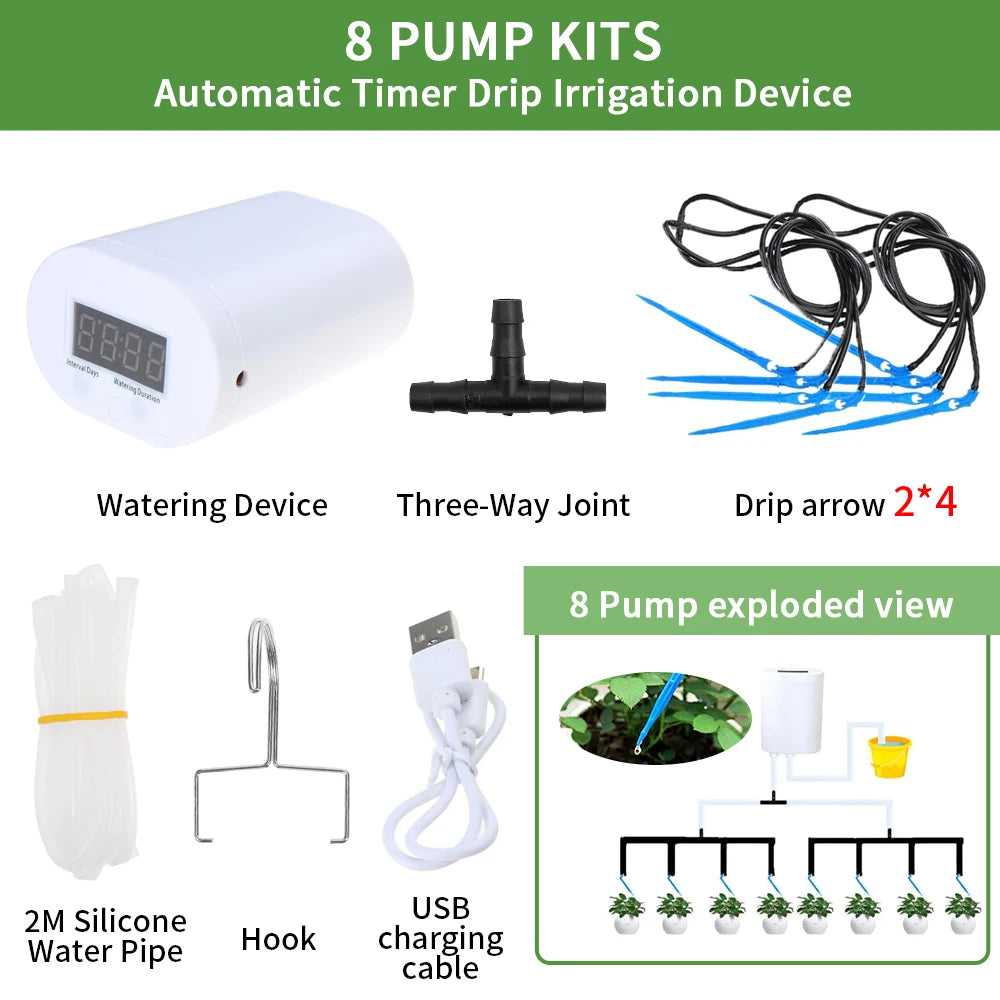 Vacation Drip Watering Kit with Timer