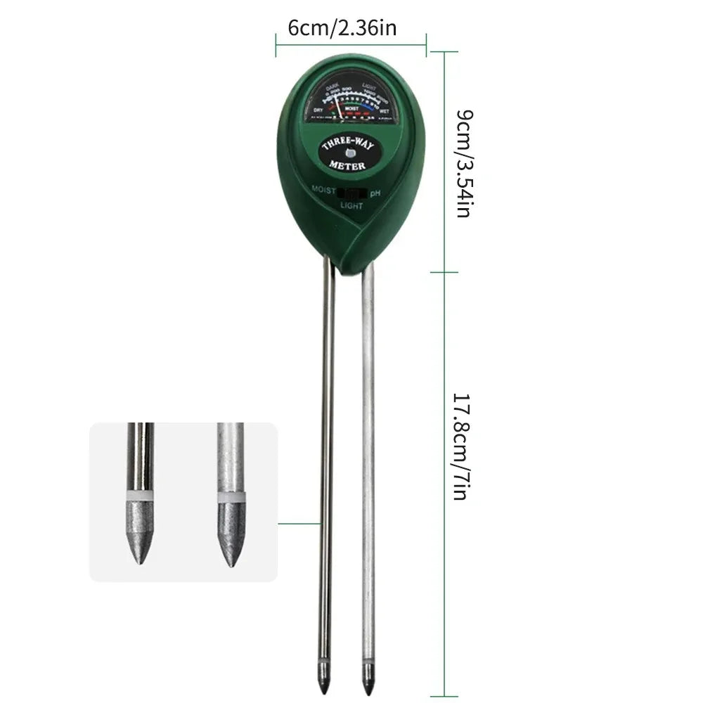 3-in-1 Soil Meter (Moisture, Light, pH)