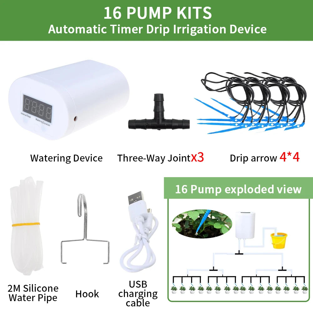 Vacation Drip Watering Kit with Timer