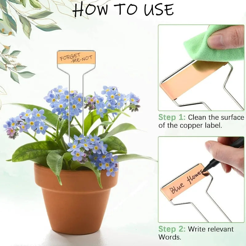 Copper-Finish Plant Labels