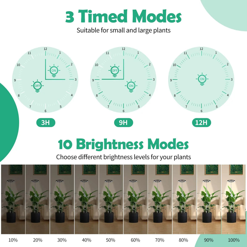 Halo Grow Light with Auto Timer