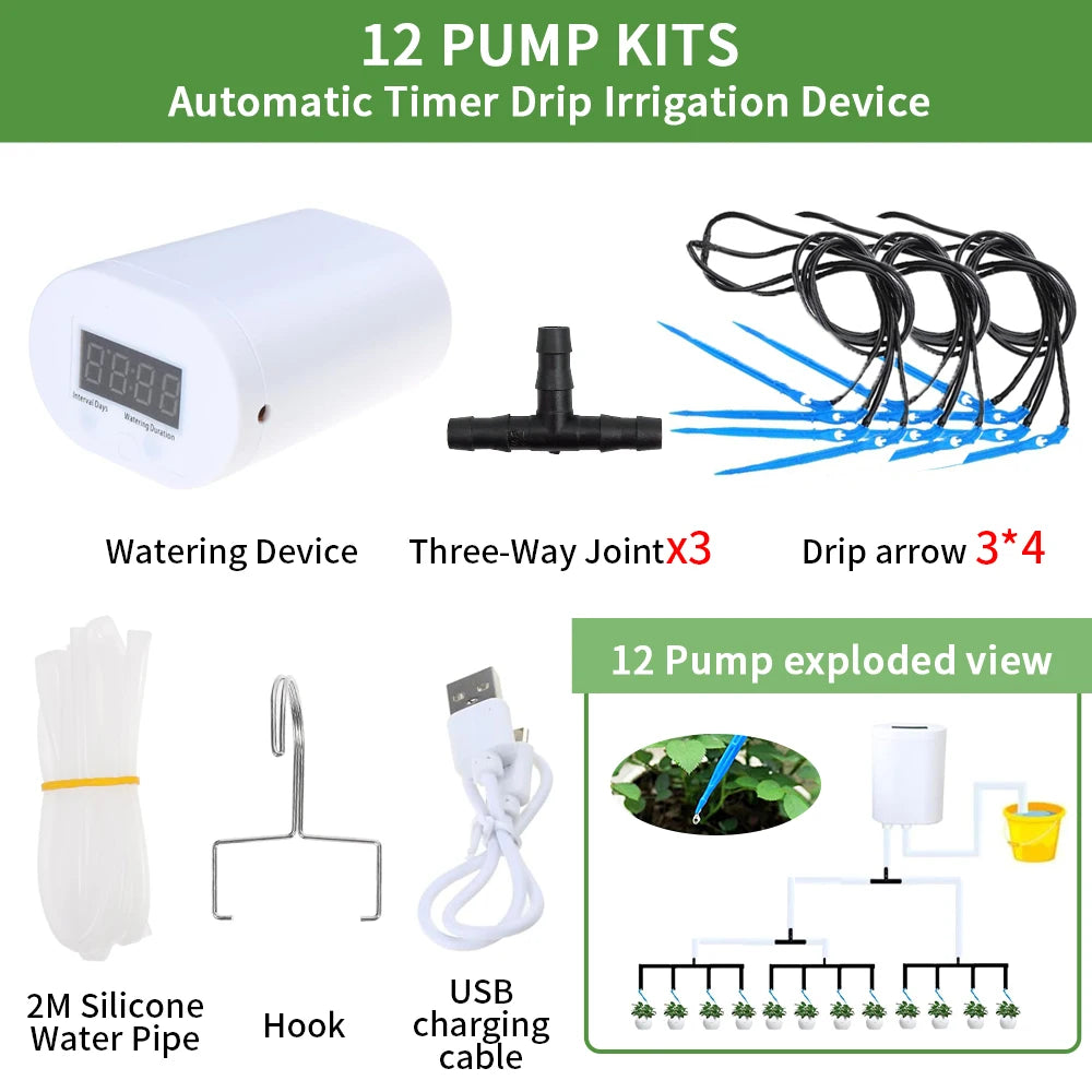 Vacation Drip Watering Kit with Timer